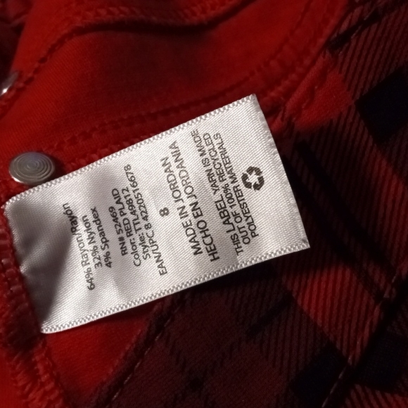 🍒 Plaid Red & Black Ponte Pants|Sz 8|nwot - Picture 8 of 11